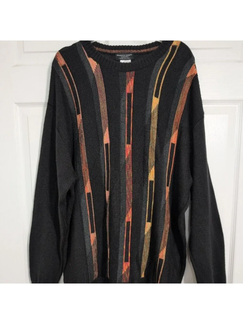 Franco Danti Grandpa Sweater Mens Size XXL Black Wool Blend Indie Grunge Italy